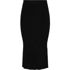 XXS Hameet Pieces Hame PcCrista Midi Knit Skirt - Musta