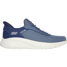 Skechers herr BOBS Squad Chaos Daily Hype Slip-On, Navy Stickit, UK, Marinblå stickad