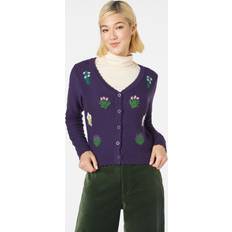 Multicolour Blouses Casual Butterfly Purple Cardi Top - Multicolor