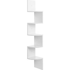 Mensole Scaffali Vasagle Wall-Mounted Corner White Scaffale per libri 127.5cm