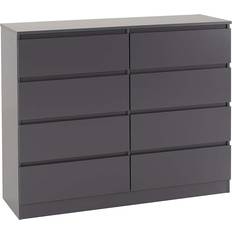 Grey Chest of Drawers SECONIQUE Malvern Grey Chest of Drawer 121.5x100cm