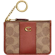 Card Cases Coach Essential Mini Skinny Id Case In Signature Canvas - Coated Canvas/Brass/Tan/Rust