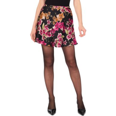 1.State Bias-Cut Floral Satin Mini Skirt - Bright Orchid