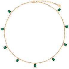 Mujer - Verde Collares Ettika Emerald Deco Charm Necklace