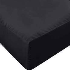 Utopia Bedding Twin Fitted Black Bed Sheet Black