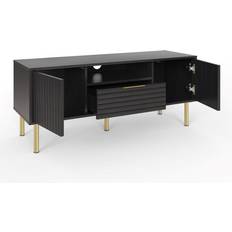 GFW Nervata Black TV Bench 119.5x49cm