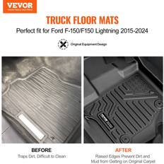 VEVOR Automotive Gulvmåtter Ford F-150 F150 Lightning 3 Stk