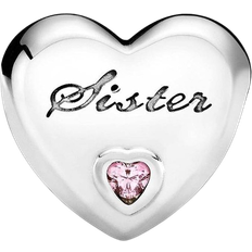 Charms & Pendants Pandora Sister Heart Charm - Silver/Pink