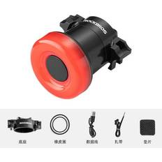 Bike Lights Rockbros USA LLC, Bike Tail Light Cycling Rear Light Waterproof USB Rechargable Smart Warning Light Black Red Light Mini Convenient Easy To Install