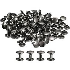 Black Rivets Uxcell 50 Sets Leather Rivets 9mm Double Cap