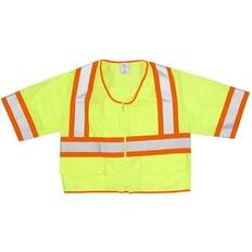 Waterproof Work Vests Mutual Industries High Visibility Sleeveless Safety Vest - Lime