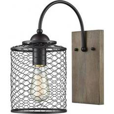 Wood Wall Lamps Bailey Street Home Modern Contemporary Style Metal Sconce 14 inches Tall 7 inches Wide Wall Light