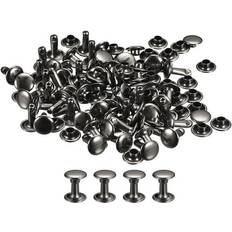 Black Rivets Uxcell 100 Sets Leather Rivets 8mm Double Cap