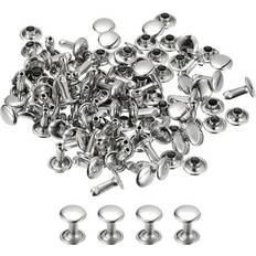 Silver Rivets Uxcell 50 Sets Leather Rivets 8mm Double Cap