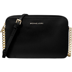 Michael Kors Jet Set Large Saffiano Leather Crossbody Bag - Black