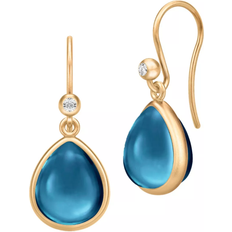 Blå Øreringe Julie Sandlau Paloma Earrings - Gold/Blue/Transparent