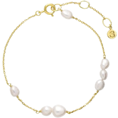 Rhodium Armbånd Sistie Ella Bracelet - Gold/Pearls