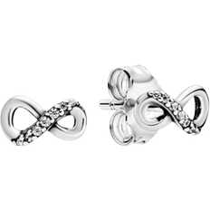 Jewellery Pandora Sparkling Infinity Stud Earrings - Silver/Transparent