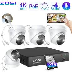 Zosi 4K Spotlight PoE Security Camera System 4pcs