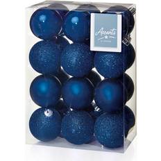 Hanging Christmas Tree Ornaments Premier Decorations Shatterproof Baubles Midnight Blue Christmas Tree Ornament 24pcs