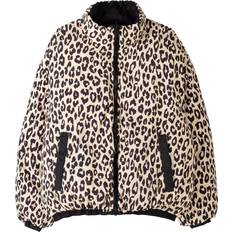 Bershka Femme Vestes Bershka Wendbare Steppjacke mit Leopardenmuster-Bunt - Schwarz