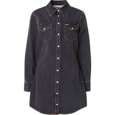 Tommy Jeans Western Denim Mini Shirt Dress - Denim Black