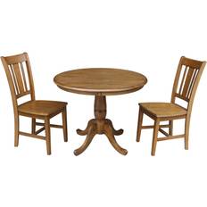 Round - Wood Dining Tables International Concepts 36 H Pecan Dining Table 36x36" 3pcs