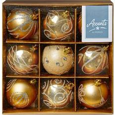 Premier Decorations Decorated Baubles Champagne Gold Julgranspynt 9st