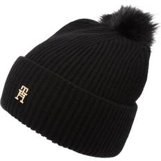 Tommy Hilfiger Schwarz Kopfbedeckungen Tommy Hilfiger Chic Pom Pom Beanie - Black