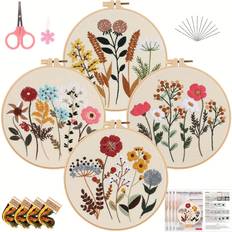 Hobbymaterial Temu Embroidery Kit With Patterns 4pcs