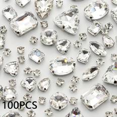 Hobbymaterial Temu Mixed Shape Glass Rhinestones 100pcs