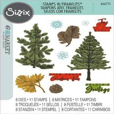 Scrapbook Albums Sizzix Pine Holidays Stamps With Framelits Die By 49 And Market