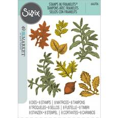 White Scrapbook Albums Sizzix Forever Leaves Stamps With Framelits Die by 49 and Market