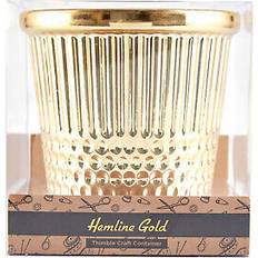 Hemline Gold Thimble Themed Craft Container