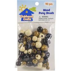 Advantus Wood Pony Beads 90 Pkg