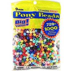 Darice Big Value Plastic 9mm Piece Pony 1000 Beads