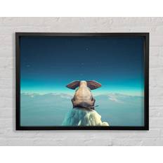 Wallart-Direct Elephant On A Cliff Standard Black Framed Art 30.5x20.3cm