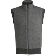 Flannel Clothing Regular-Fit Gilet With Brushed Flannel - Grey