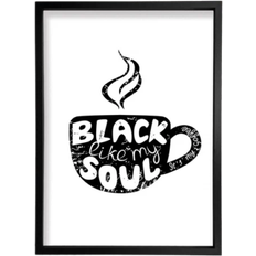 Wallart-Direct Interior Details Wallart-Direct Black Like My Soul Coffee Standard Black Framed Art 20.3x30.5cm