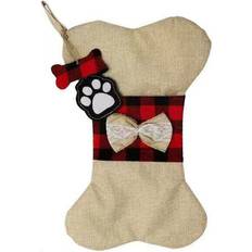 Pets FoneFunShop Festive Christmas Brown Bone-Shaped Dog Treat Bag