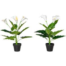 Interior Details Homcom Artificial Realistic Calla Lily White Artificial Plant 2pcs