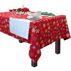 Tablecloths Homescapes Snowflake - X Mas Design Tablecloth Red (228.6x137.2cm)