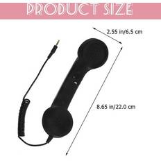 Etereauty Delike, Radiation-Proof Receiver 3.5Mm Universal Retro Telephone Handset Radiation-Proof Adjustable Tone Cell Phone Receiver for Phone(Black)