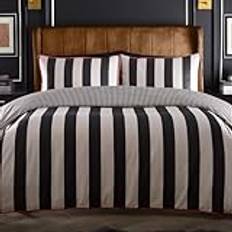 Black Bed Linen Laurence Llewelyn-Bowen Festivo Circus Striped Set Black Duvet Cover Black