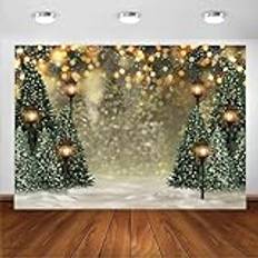 Photo Backgrounds Avezano 2,4 x 1,8 m vinter julgran snöflinga grön nyfödd fotografi bakgrund snö glitter bokeh porträtt bakgrund jul födelsedagsfest foto banderoll rekvisita