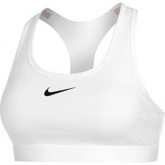 Polyester BHs Nike Swoosh Medium Support Women's Padded Sports Bra - White/Stone Mauve/Black