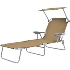 Dakota Fields Sun Lounger With Canopy 58cm W x 189cm L