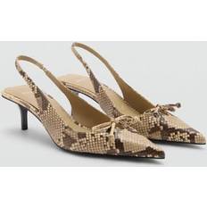 Mango Sko Mango Kitten Shoes With Bow Detail - Beige