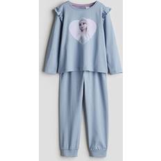 Night Garments Children's Clothing H&M Girls Blue Jersey Pyjamas - Blue