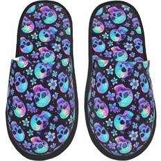 Slippers Cywemop Skull Flower Tie Dye Slippers - Warm